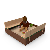 Black Skinned Toddler Boy in Sandpit PNG & PSD Images