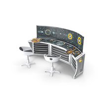 Futuristic Command Center Console With Chair PNG & PSD Images