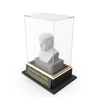 Plaster Bust Of Trump Behind Protective Glass PNG & PSD Images