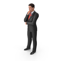 Republican Man Thinking Pose With Republican Badge PNG & PSD Images