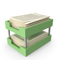 Double Decker Plastic Paper Tray With Paper Green PNG & PSD Images