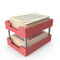 Double Decker Plastic Paper Tray With Paper Red PNG & PSD Images
