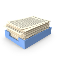 Plastic Paper Tray With Paper Blue PNG & PSD Images
