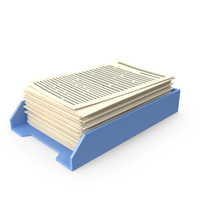 Plastic Paper Tray With Paper Blue PNG & PSD Images