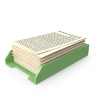 Plastic Paper Tray With Paper Green PNG & PSD Images
