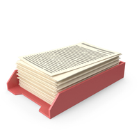 Plastic Paper Tray With Paper Red PNG & PSD Images
