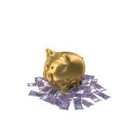 Circular Arranged 100 Indian Rupees Gold Piggy Bank Few PNG & PSD Images