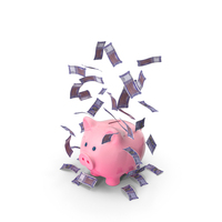Piggy Bank Save Falling 100 Indian Rupees PNG & PSD Images