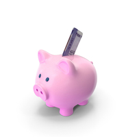 Pink Piggy Bank 100 Indian Rupees Folded Save PNG & PSD Images