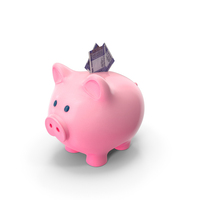 Pinky Piggy Bank Save 100 Indian Rupees PNG & PSD Images