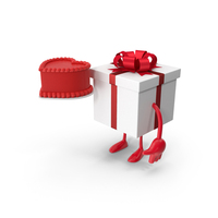 Birthday Gift Showing With Cake PNG & PSD Images