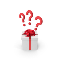 Mystery Gift Box With Question Marks PNG & PSD Images