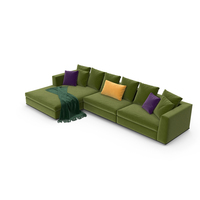 Powell Corner Sofa (Green) PNG & PSD Images