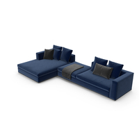 Powell Corner Sofa Blue PNG & PSD Images