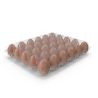 Realistic Egg Tray Packaging With 30 Brown Eggs PNG & PSD Images