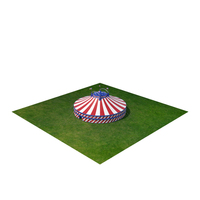 American Themed Circus Tent On Grass With Fur PNG & PSD Images