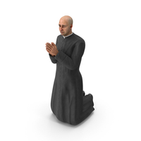 Catholic Priest Praying On His Knees PNG & PSD Images