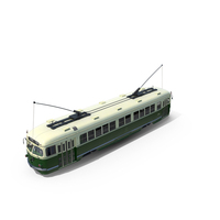 Classic Tram Green Beige PNG & PSD Images