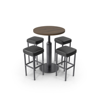 Bar Table With Stools PNG & PSD Images