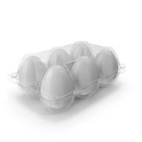 Plastic Egg Tray with 6 White Eggs PNG & PSD Images