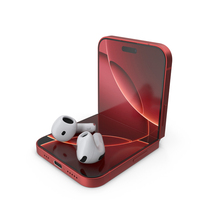 iPhone Flip with Two AirPods PNG & PSD Images