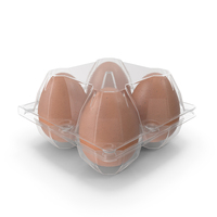 Plastic Egg Tray With 4 Brown Eggs PNG & PSD Images