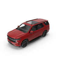 Red SUV Chevrolet Tahoe 2024 Simplified PNG & PSD Images