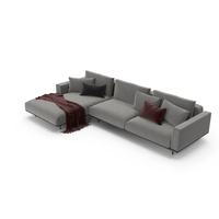 Modern High Leg Corner Sofa Grey PNG & PSD Images