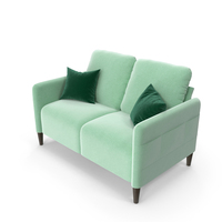Small Minimal Sofa With Legs (Green) PNG & PSD Images