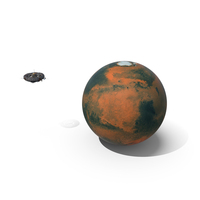 Futuristic Sci Fi Space Station Orbiting Mars PNG & PSD Images