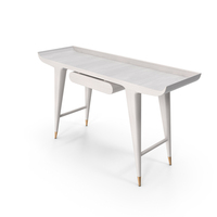 White Wood Mid Century Working Table PNG & PSD Images