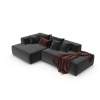Corner Cube Sofa Black PNG & PSD Images