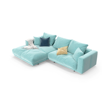 Modern Soft Corner Sofa Blue PNG & PSD Images