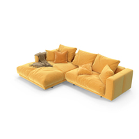 Modern Soft Corner Sofa Yellow PNG & PSD Images