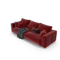 Modern Soft Sofa 2 Seats Red PNG & PSD Images
