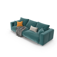 Modern Soft Sofa 2 Seats Blue PNG & PSD Images