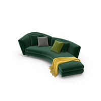 Modern Curved Sofa Bench Yellow PNG & PSD Images