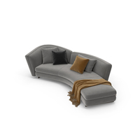 Modern Curved Sofa Bench Grey PNG & PSD Images