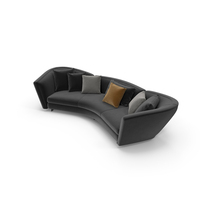 Modern Curved Sofa BlacK PNG & PSD Images