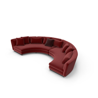 Half Circle Sofa Red PNG & PSD Images
