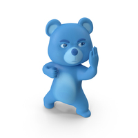 Martial Arts Stance Pose Blue Bear PNG & PSD Images