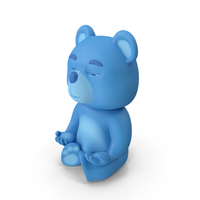 Meditation Pose Blue Bear PNG & PSD Images