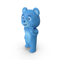 Peace or Victory Sign Pose Blue Bear PNG & PSD Images