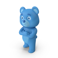 Pensive Bear Pose Blue PNG & PSD Images
