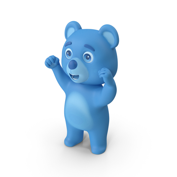 Victory Pose Blue Bear PNG & PSD Images