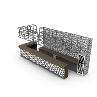 Modern Bar Counter with Shelves PNG & PSD Images