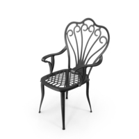 Garden Chair Black Metal PNG & PSD Images