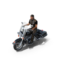 Road King Motorcycle With Biker PNG & PSD Images