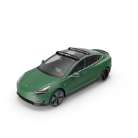 Tesla Model 3 With Wheel And Roof Accessories PNG & PSD Images