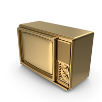 Gold Retro TV PNG & PSD Images
